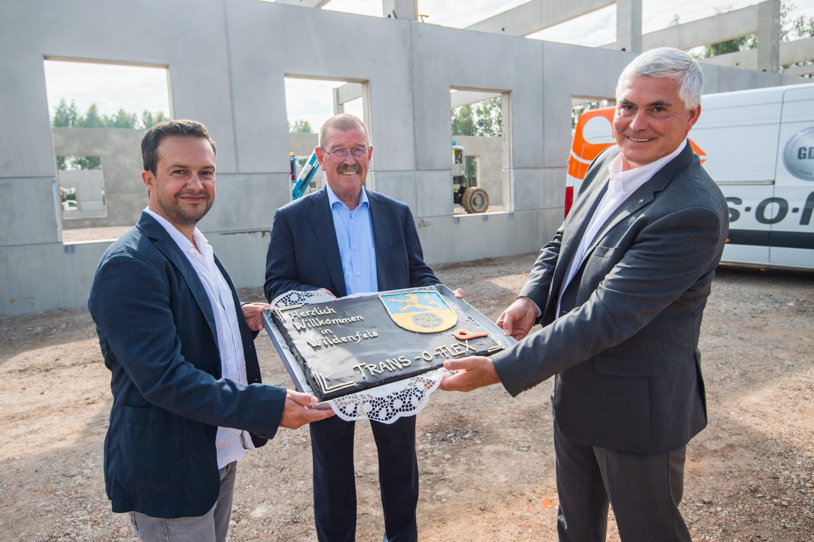 grundsteinlegung für den neuen trans-o-flex-standort in wildenfels trans-o-flex Grundsteinlegung Wildenfels