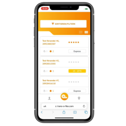 sendungsavis Insightapp Mobile Webseite trans-o-flex